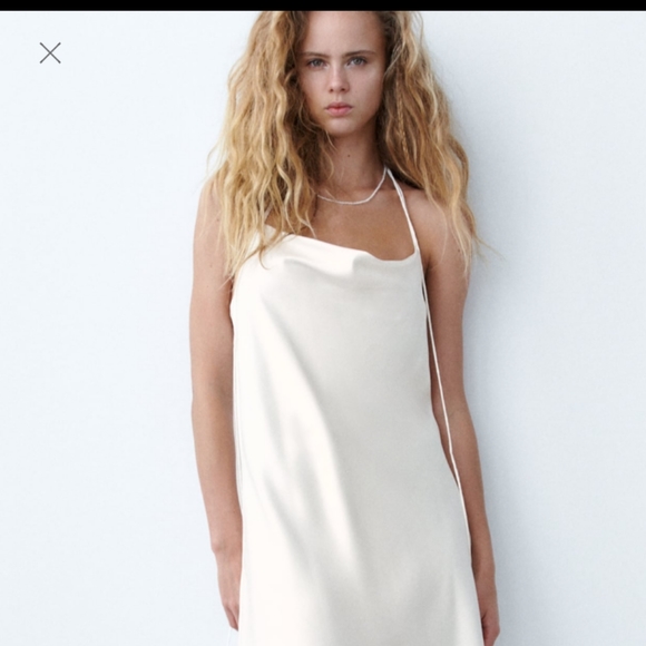 Zara FAVORITE BLOGGERS SHORT SATIN EFFECT DRESS - Picture 3 of 3